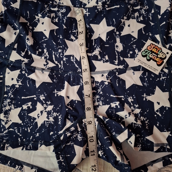 Salty Honey Star Print Stretch Sports Shorts - Navy/White - Picture 4 of 5